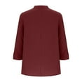 thumbnail image 4 of EchfiProm Winter Shirts for Women Tunic Tops Long Sleeve Loose V-Neck Blouse Solid Wine Womens, 4 of 6