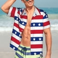 thumbnail image 7 of Susaid American Patriotic Stars And Stripes Print Hawaiian Shirts for Men Women,Hawaiian Summer Short-Sleeve Casual Relaxed-Fit Button-Down,Large, 7 of 7