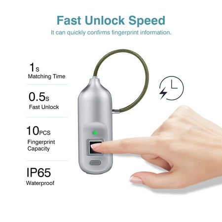 - Fingerprint Padlock IP65 Waterproof Anti-Theft Keyless Smart Security Lock for Outdoor Suitcase Backpack