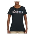thumbnail image 2 of Mermaid Vibes Cute Shimmer | Womens Fashion Graphic T-Shirt, Black, Small, 2 of 3