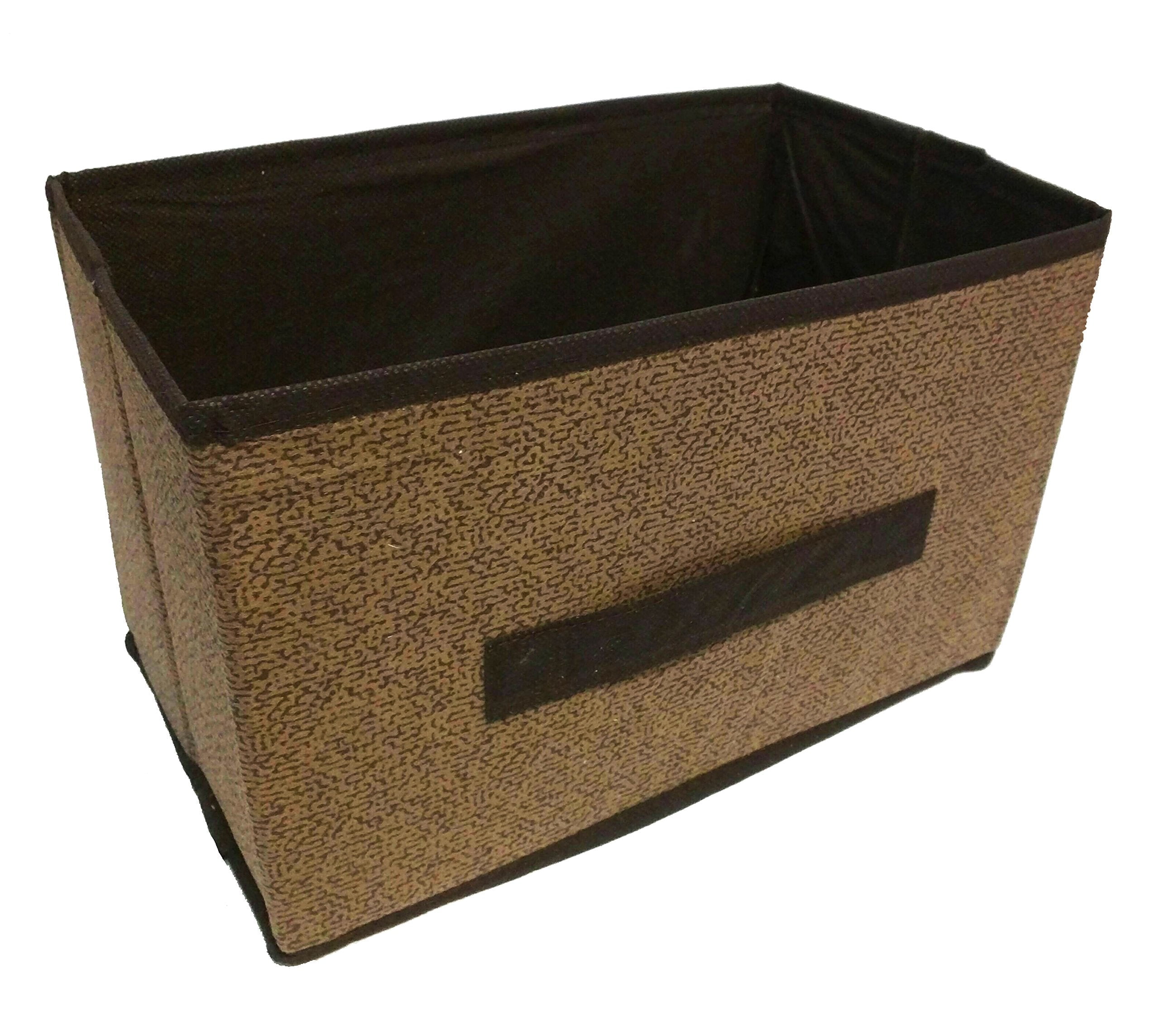 Essentials Collapsible Storage Container with Pull Handle, Brown, 6.25