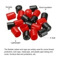 thumbnail image 4 of Unique Bargains 20pcs 20mm Embouts en Caoutchouc Couvrent l'Assortiment de Vinyle Vis Protecteur de Filetage Rond PVC Bouchons à Vide, Noir Rouge, 4 of 5