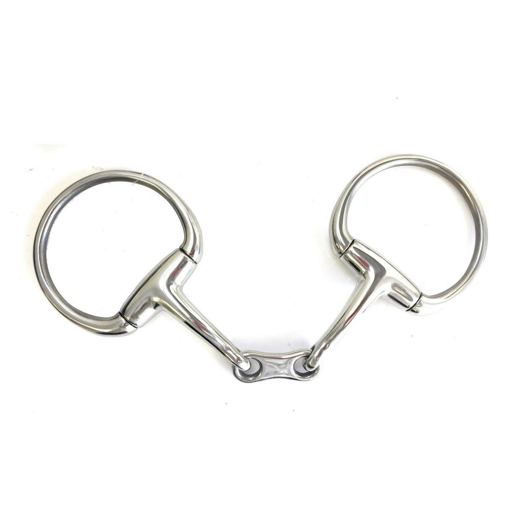 French Link Curved Eggbutt Three Piece Snaffle Horse Bit Stainless