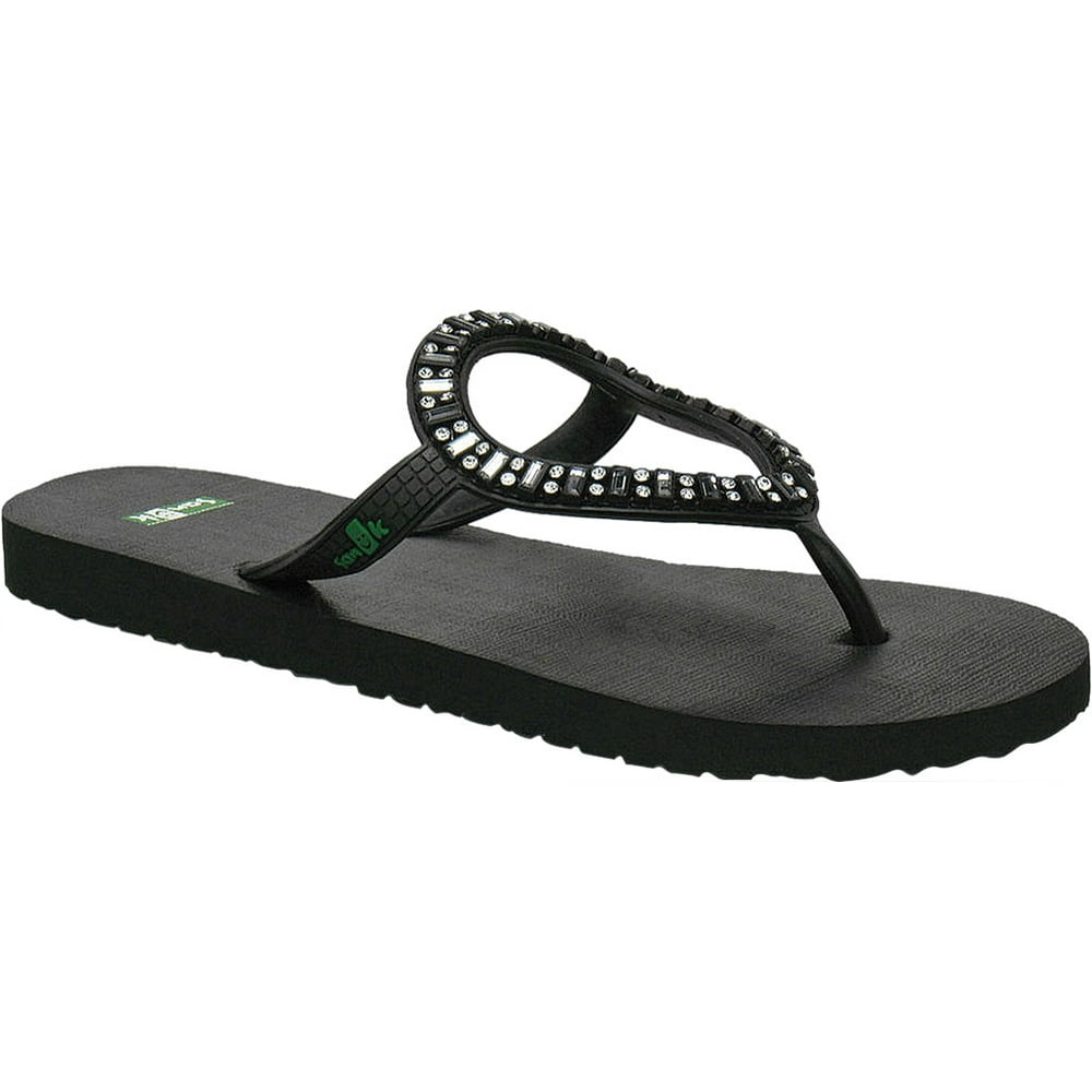 Sanuk Women's Sanuk Monaco Thong Sandal Black Rubber 8 M