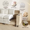 thumbnail image 4 of Ucloveria 116.5" U-Shaped Modular Sectional Couch With Ottoman, Cup Holders & Charging Ports - Chenille Cloud Couch, 5-Seat Deep Seat Sofa For Living Room, Apartment,White, 4 of 9