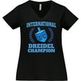 thumbnail image 3 of Inktastic Dreidel Champion Hanukkah with Blue Laurels Women's Plus Size V-Neck T-Shirt, 3 of 5