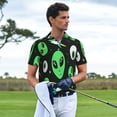 thumbnail image 3 of Sikiie Eyeball Monster Print Men's Short-sleeved POLO Shirts, Button-down Shirts and T-shirts are Suitable for Vacation, Leisure and Business-Medium, 3 of 6