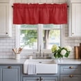 thumbnail image 2 of Red Burlap Texture Farmhouse Short Window Curtain Valances, Farmhouse Vintage Red Rod Pocket Kitchen Valances for Living Room Bedroom Bathroom Cafe 54" x 18", 2 of 8