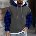 thumbnail image 2 of Lorytime Hoodies for Men Sweatshirt Plaid Fleece Streetwear Pullover Long Sleeve Drawstring Tops with Pocket Outerwear, 2 of 5