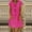 Hot Pink, variant on DJskiyers Women Casual Linen Dress Short Sleeve Summer Dress Loose Beach Vacation Dresses V Neck Plus Size Dress Solid Resort Wear Clothes