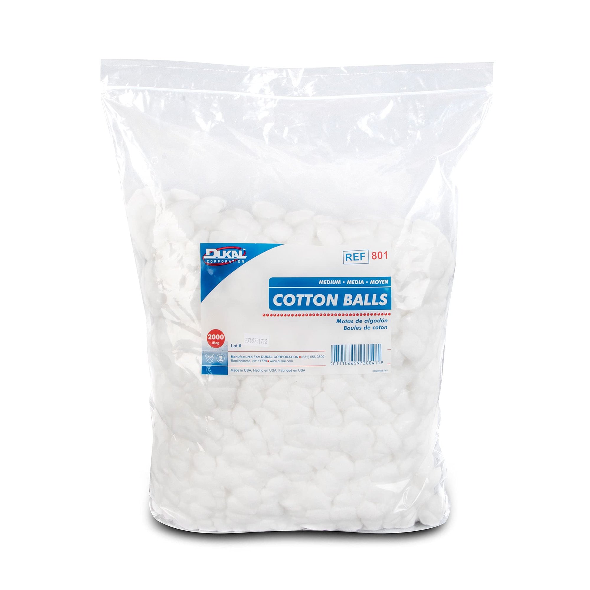 Dukal 801 Cotton Balls Medium  Non-Sterile  Pack of 2000