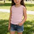thumbnail image 2 of AHTJRT Sleeveless Tank Tops for Girls Ribbed Crewneck Racerbacks Tops Summer Sporty Athletic Workout Running Gym Pink 3-4 Years, 2 of 9
