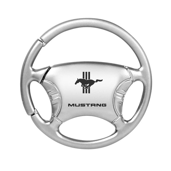 Ford Mustang Tri-Bar Keychain & Keyring - Steering Wheel