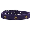 thumbnail image 2 of Mirage Pet Products Leather Fleur De Lis Dog Collar, Purple, XL/XXL, 2 of 3
