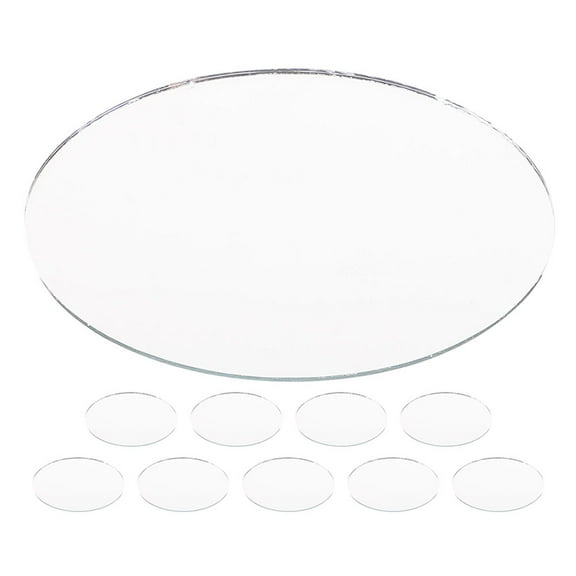 LEORX mirror for makeup Oval Lens Glass Mirror Eyebrow Trimming Women for DIY Projects 10Pcs