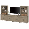 thumbnail image 2 of WAMPAT Television Stands with Bookshelves for TVs up to 75", Farmhouse Wall Unit TV Stand with 8 Doors & 4 Drawer, Media Console Table for Living Room, Bedroom & Home Theater, Wash Grey, 2 of 7