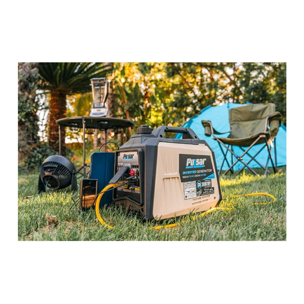 Pulsar 1600-Watt Super Quiet Gas Powered Inverter Generator with CO Sentry