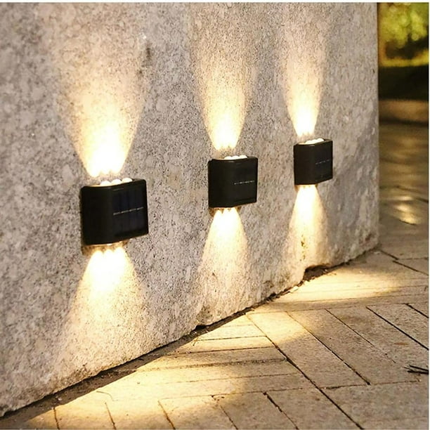 2 Pièces Appliques Solaires Haut Et Bas Lampes Solaires étanche Intérieur  Extérieur LED Applique Murale Pour Jardin Patio Garage Allée Voie 