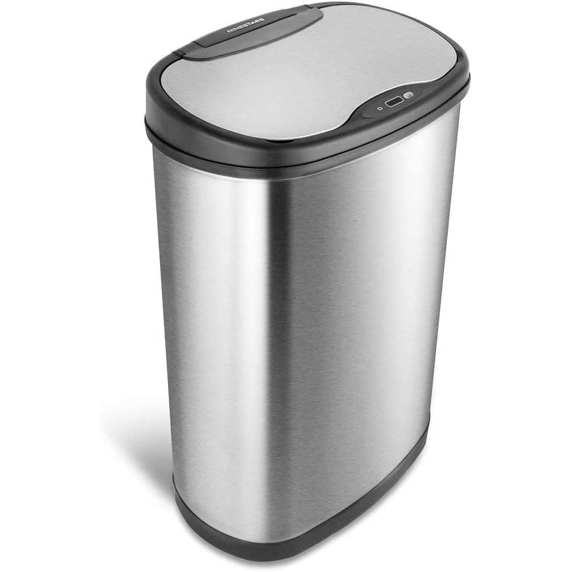 Nine Stars Automatic Kitchen Trash Can, 13.2 Gallon Stainless Steel, Motion Sensor Garbage Bin with Soft Close Lid, Silver