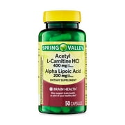 Spring Valley Acetyl L-Carnitine HCI 400 mg + Alpha Lipoic Acid 200 mg Capsules, 50 Count