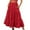 Red, variant on USSUMA Skirts for Women Trendy Summer Midi Skirt Solid Color Pleated Ruffles High-Elastic Pocket Mid-Calf Skirt Beach Skirt Retro Skirts Fashion Skirt Office Tax Free Weekend Red Skirt for Women M