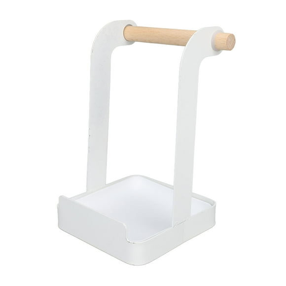 Pot Lid Holder, Three Dimensional Design Iron and Solid Wood Material Storage Rack Cool Kitchen Gadget Lid Lifter for Organizing Spoons Cutting Boards Pot Lids