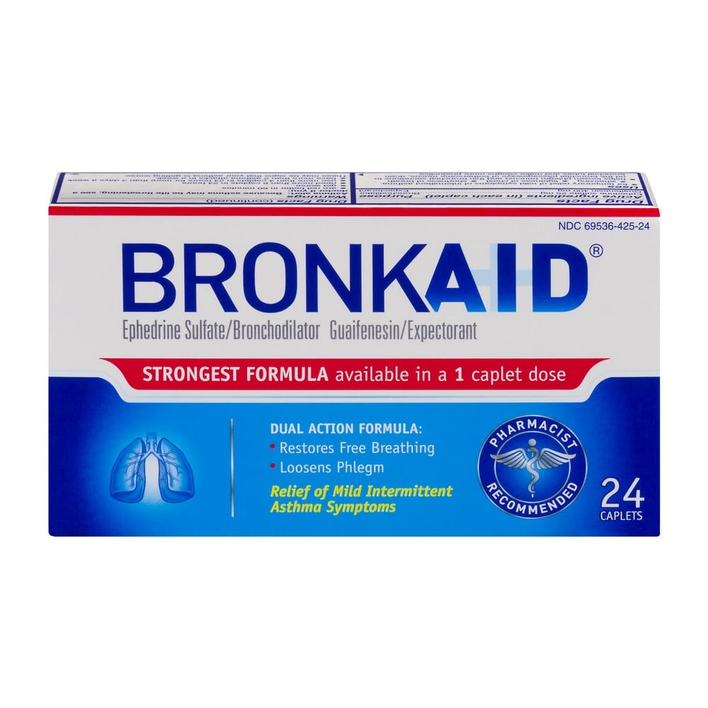 Bronkaid Dual Action Asthma Caplets, 24 Count