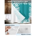 thumbnail image 3 of No Hook Cloth Fabric Shower Curtain with Snap in Liner, Aqua Coastal Coral Waterproof Shower Curtains Set with See Through Top Window, White Ocean Marine Sea Nautical Beach Bath Curtains 72"x84", 3 of 6