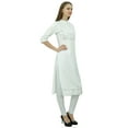 thumbnail image 6 of Bimba Womens Rayon Designer Tunic Lace Detail Yoke Kurtis Top Straight Blouse, 6 of 7