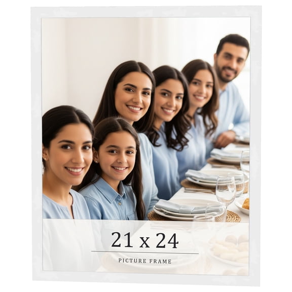 21x24 Frame White Real Wood Picture Frame Width 0.75 inches | Interior Frame Depth 0.5 inches |