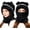 Black, variant on Bear Hat Ski Mask for Adult, 3-in-1 Winter Fleece Beanie Hat with Hood and Scarf, Cute Bear Knit Head Cover for Cold Weather