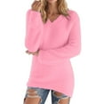 thumbnail image 2 of Maplenight Fleece Sweaters for Women Casual V-Neck Pullover Tops Long Sleeve Slim Fit Soft Fuzzy Sweater Winter Thermal Clothes, 2 of 7