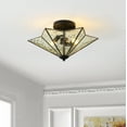 thumbnail image 2 of SAFAVIEH Haruna 16 in. Glam 2-Light Black Iron Mount Light with Iron Shade, 2 of 13