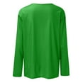 thumbnail image 5 of Duoif Women's Tops Women's Round Neck Long Sleeve Top Solid Color Casual T Shirt Tshirts Shirts for Women Green S, 5 of 5