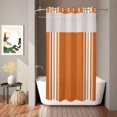 thumbnail image 1 of No Hook Shower Curtain, Orange Striped Shower Curtains for Bathroom with See Through Top Window, Farmhouse Orange White Stripes Aesthetics Waterproof & Washable Bath Curtain Stand Up Stall 36"x72", 1 of 7