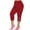 Red, variant on Chbgutlmr Capri Pants for Women Plus Size Eyelet Comfy Slim Fitting Cutout Casual Crop Pants Summer