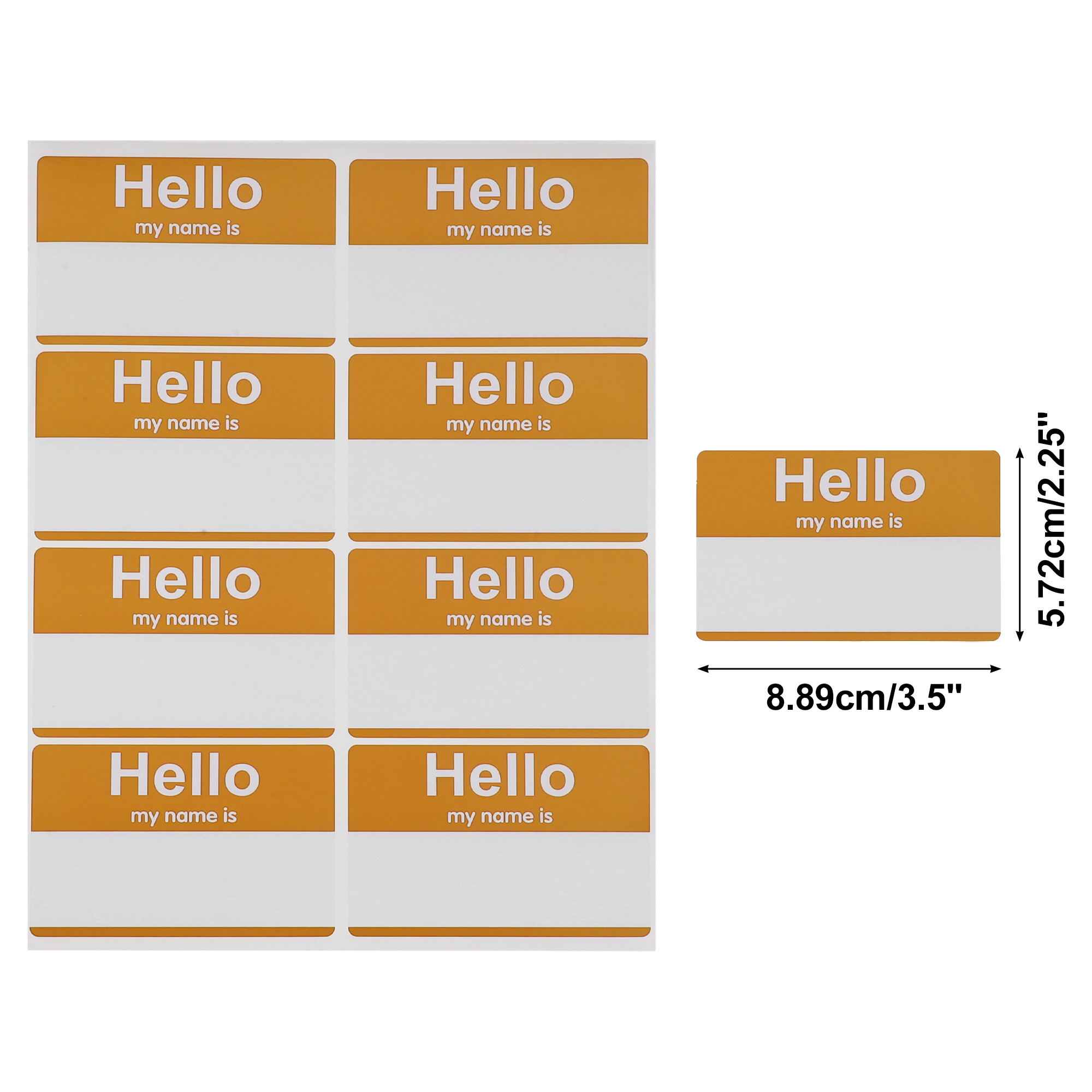 Unique Bargains Handwritten Name Gift Stickers 3.5"x2.25" 6 Pcs Yellow