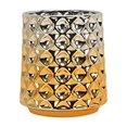 thumbnail image 2 of Gleaming Decorative Ceramic Vase, Silver And Gold, 2 of 2