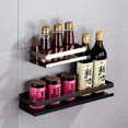 thumbnail image 1 of ZHAOCHENG Estantes de pared de 40 cm, modernos estantes de ducha para baño, acero inoxidable SUS304, negro mate., 1 of 4