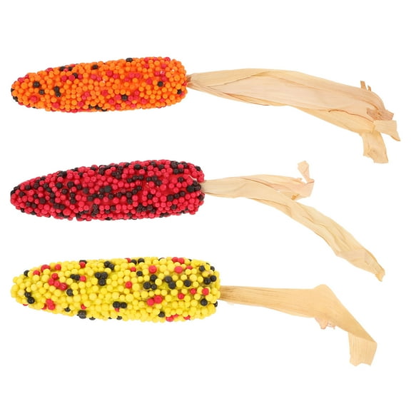 CRAFTHROU 3Pcs Corn Decorations For Home Decor Realistic Design Yellow