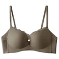 thumbnail image 3 of Sentmoon Bra for Woman Plus Size Sports Bra Deep V Wireless Bra Seamless Breathable Soft Stretch Light Padding Lift Support Solid Color Plunge Bralette for Small Bust Everyday T Shirt Wear, 3 of 6