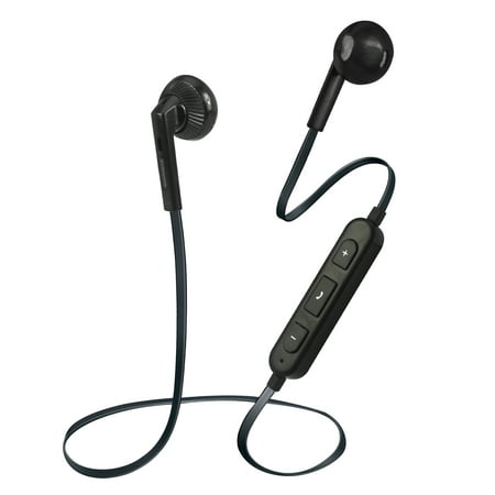 Magnavox Black Shuffle Stereo Earphones with Wireless Bluetooth 4.1 Technology