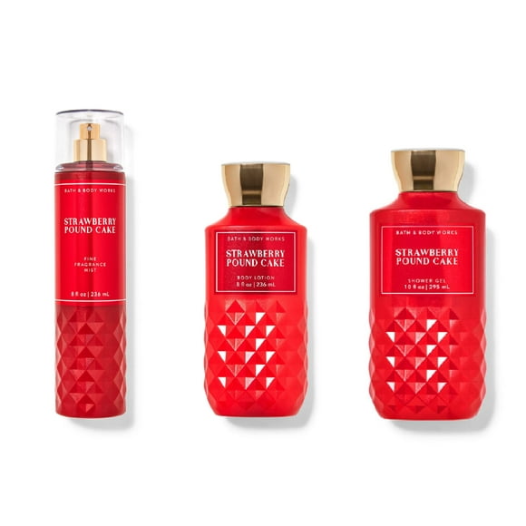 Bath and Body Works - Gâteau à la Fraise - Trio Quotidien - Automne 2020 - Gel Douche Parfumé & Body Lotion