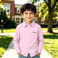 thumbnail image 3 of Fozruso Boys Uniform Dress Shirt, Long Sleeve Button-Down Shirts for Kids School Daily Casual, 3 of 6