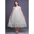 thumbnail image 3 of Bimba White28 Damask Leaves,Clover Flower & Ogee Cotton Nightgowns for Women Mid-Calf Printed Sleepwear Night Dress XXX-Large, 3 of 6