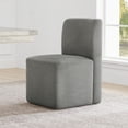 thumbnail image 2 of CHITA Upholstered Dining Chairs with Casters Set of 2,Modern Armless Accent Chair with Wheels for Bedroom Reading Room Living Room, Gray Fabric, 2 of 11