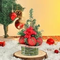thumbnail image 4 of SLYNSHome Mini Christmas Tree Table Decorations,Small Artificial Xmas Trees with Balls Ornament for Centerpiece Kitchen Office Tabletop Home Holiday Decor - Red, 4 of 7