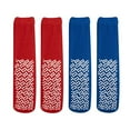 thumbnail image 2 of Nobles XXXL Extra Wide Bariatric Non Skid Slipper Socks for Swollen Feet and Edema -XXXL Extra Wide (4 Pairs 2 Blue 2 Red), 2 of 6