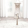 thumbnail image 3 of Macrame Gato Hamaca Longitud 45in Decorativo Beige Tejido a mano Borla Regalos Algodón Cuerda Cesta Nido Gato Jaula para pared Interior Jardín al aire Colco Hamaca para gatos, 3 of 8