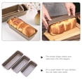 thumbnail image 3 of SEWACC 3pcs Metal Baking Pans Rectangular Brown Baking Dish for Home Users, 3 of 7